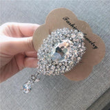 Large Crystal Water Drop Brooch Retro Beauty Head Bridal Dress Party Brooches