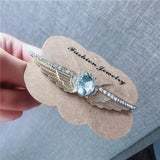 Large Crystal Water Drop Brooch Retro Beauty Head Bridal Dress Party Brooches