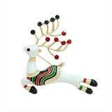 Enamel Deer Christmas Brooch for Women Kids