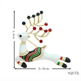 Enamel Deer Christmas Brooch for Women Kids