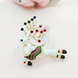 Enamel Deer Christmas Brooch for Women Kids