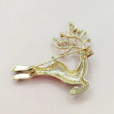 Enamel Deer Christmas Brooch for Women Kids