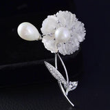 Zircon Shell Flower Brooch Suit Accessories Jewelry