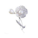 Zircon Shell Flower Brooch Suit Accessories Jewelry