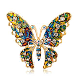 Butterfly Brooch Enamel Pin Vintage Animal Badge Large Rhinestone Jewelry