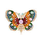 Butterfly Brooch Enamel Pin Vintage Animal Badge Large Rhinestone Jewelry