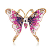 Butterfly Brooch Enamel Pin Vintage Animal Badge Large Rhinestone Jewelry