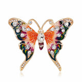 Butterfly Brooch Enamel Pin Vintage Animal Badge Large Rhinestone Jewelry