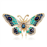 Butterfly Brooch Enamel Pin Vintage Animal Badge Large Rhinestone Jewelry