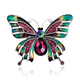 Butterfly Brooch Enamel Pin Vintage Animal Badge Large Rhinestone Jewelry