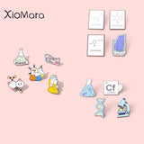 Chemistry Enamel Pins Set Science Molecular Model Brooches Gift
