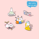 Chemistry Enamel Pins Set Science Molecular Model Brooches Gift