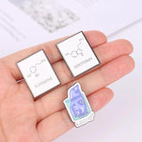 Chemistry Enamel Pins Set Science Molecular Model Brooches Gift