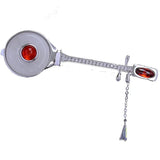 Zircon Inlaid Pyrene Brooch, Retro Musical Instrument Pin