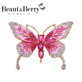 Beaut&Berry Rhinestone Butterfly Brooch Insect Jewelry Ladies Gift