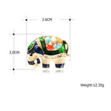 Enamel Elephant Shape Brooch Crystal Animal Pin Women Kids Scarf Hat Bag Jewelry