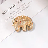 Enamel Elephant Shape Brooch Crystal Animal Pin Women Kids Scarf Hat Bag Jewelry