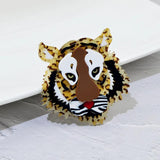 Tiger Head Acrylic Brooch Pin High Badges Party Unisex