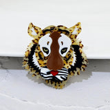 Tiger Head Acrylic Brooch Pin High Badges Party Unisex