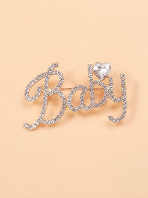 Beaut&Berry Sparkling Word Baby Brooches For Women Unisex 2-color Rhjson