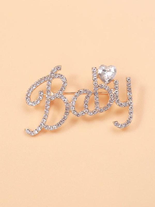 Beaut&Berry Sparkling Word Baby Brooches For Women Unisex 2-color Rhjson