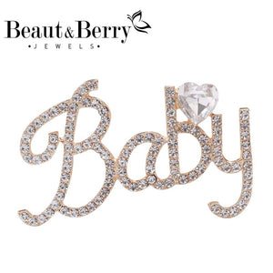 Beaut&Berry Sparkling Word Baby Brooches For Women Unisex 2-color Rhjson