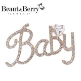 Beaut&Berry Sparkling Word Baby Brooches For Women Unisex 2-color Rhjson