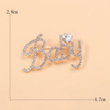Beaut&Berry Sparkling Word Baby Brooches For Women Unisex 2-color Rhjson