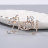 Beaut&Berry Sparkling Word Baby Brooches For Women Unisex 2-color Rhjson