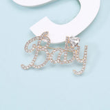 Beaut&Berry Sparkling Word Baby Brooches For Women Unisex 2-color Rhjson