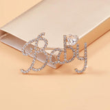 Beaut&Berry Sparkling Word Baby Brooches For Women Unisex 2-color Rhjson