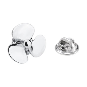 NVT Silver Fan Blade Brooch Pin Suit Coat Collar High Polishing