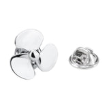 NVT Silver Fan Blade Brooch Pin Suit Coat Collar High Polishing
