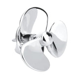 NVT Silver Fan Blade Brooch Pin Suit Coat Collar High Polishing
