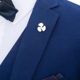 NVT Silver Fan Blade Brooch Pin Suit Coat Collar High Polishing