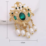 Irregular Hollow Crown Natural Pearl Brooch for Banquet Women