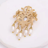 Irregular Hollow Crown Natural Pearl Brooch for Banquet Women