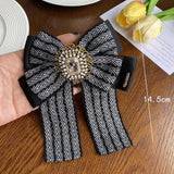 Vintage Bow Tie Brooch Rhinestone Collar Pin