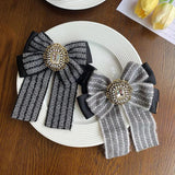Vintage Bow Tie Brooch Rhinestone Collar Pin