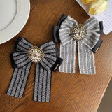 Vintage Bow Tie Brooch Rhinestone Collar Pin