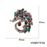 Crystal Hedgehog Shape Brooches for Women Suit Shirt Collar Clip