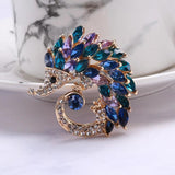 Crystal Hedgehog Shape Brooches for Women Suit Shirt Collar Clip