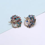Crystal Hedgehog Shape Brooches for Women Suit Shirt Collar Clip