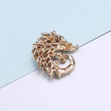 Crystal Hedgehog Shape Brooches for Women Suit Shirt Collar Clip