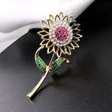 Delicate Sunflower Brooch Micro Inlaid Zircon Pin Sweet Brooch