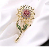 Delicate Sunflower Brooch Micro Inlaid Zircon Pin Sweet Brooch