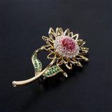 Delicate Sunflower Brooch Micro Inlaid Zircon Pin Sweet Brooch