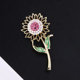 Delicate Sunflower Brooch Micro Inlaid Zircon Pin Sweet Brooch