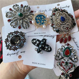 Baroque Style Crystal Collar Pin Brooch Party Jewelry