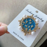 Baroque Style Crystal Collar Pin Brooch Party Jewelry